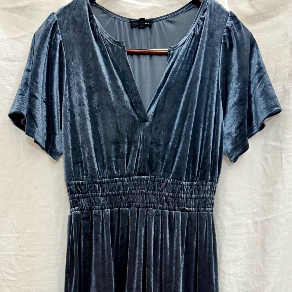 NWOT August Sky Velvet Maxi Dress Dark Academia Witchy Gothic Tiered L